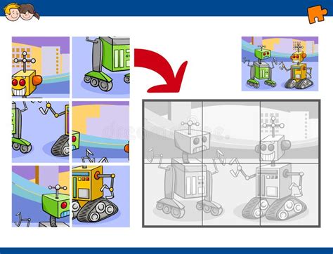 Juego Del Rompecabezas De Los Robots Ilustraci N Del Vector