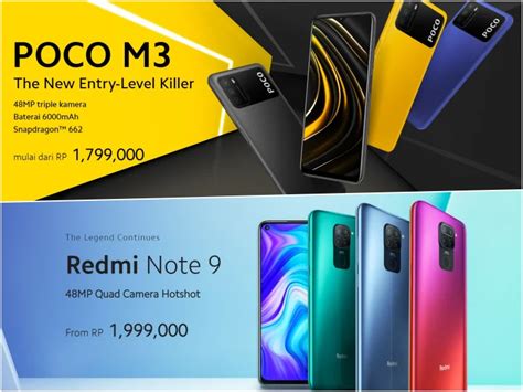 √ Poco M3 Vs Redmi Note 9 Perbandingan Spek Dan Fitur