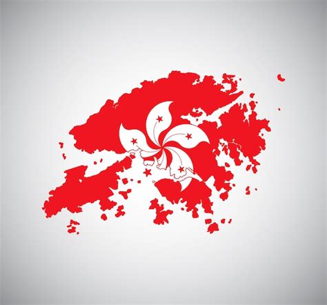 Premium Vector | Hong kong flag map vector design