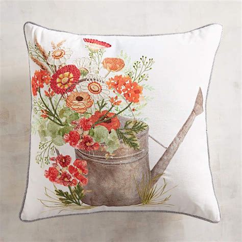 Pier Imports Floral Watering Can Pillow Throw Pillows Pillows