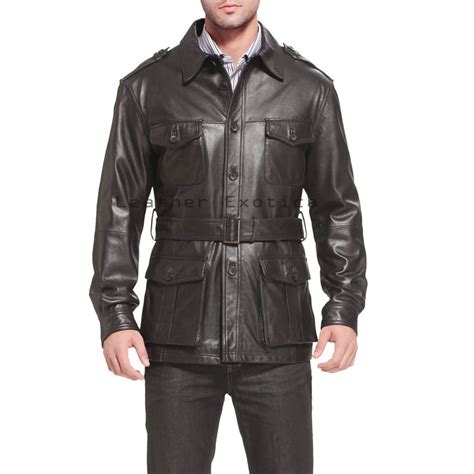 Designer Men Leather Coat - Leatherexotica