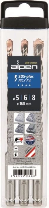 Alpen F4 Forte Box3 Sds Plus Hammerbohrer Set 3 Tlg 0081700568100