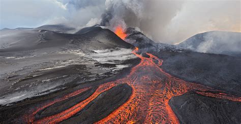 Tolbachik Volcano Erupting Kamchatka Russia