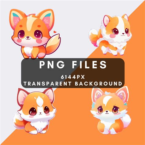 10 Cute Chibi Fox Cliparts Transparent Background 10 High Quality Pngs ...