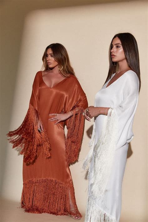 Sol Fringe Kaftan Burnt Orange Kaftan Designs Long White Dress