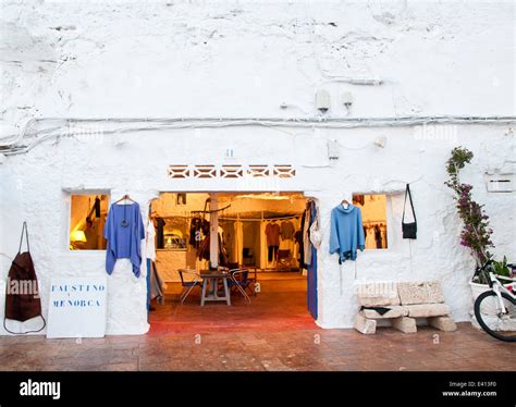 Shop In Cales Fonts Es Castell Mahon Menorca Stock Photo Alamy