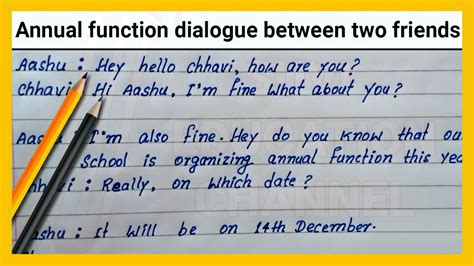 Annual Function Dialogue Between Two Friends Dialogue Between Two