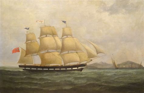 Large 18th Century British Royal Navy Marine Oil Ship Sailing Thomas