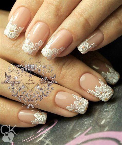 Wedding Nails For Bride Wedding Nails Design Bride Nails Nail Art Wedding Lace Nail Design