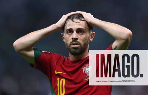 Doha Qatar 6th December 2022 Bernardo Silva Of Portugal Reacts To