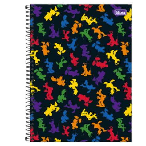 Caderno Tilibra Universit Rio Mickey Rainbow Mat Rias Papelaria