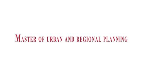 Master Of Urban And Regional Planning Youtube