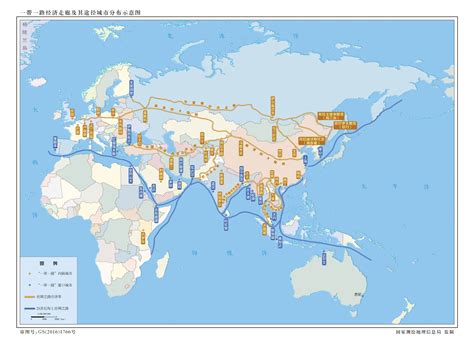 名词术语：一带一路经济走廊及其途径城市分布图 溯源库