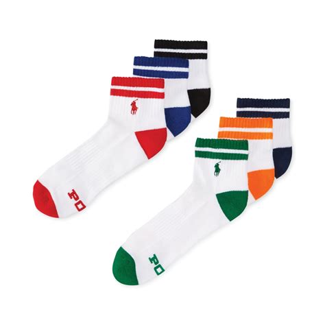 Ralph Lauren Polo Mens Polo Athletic Quarter Socks 6pack For Men Lyst