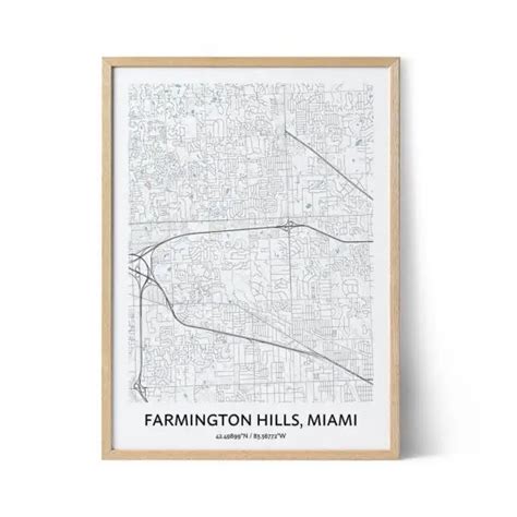 Farmington Hills Map Poster - Your City Map Art - Positive Prints