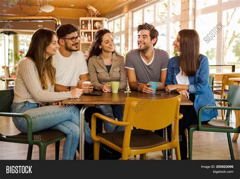 Group Friends Talking Image And Photo Free Trial Bigstock