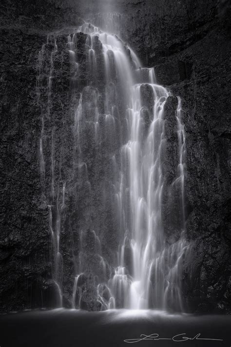 Divine | Black and White Waterfall | Gintchin Fine Art