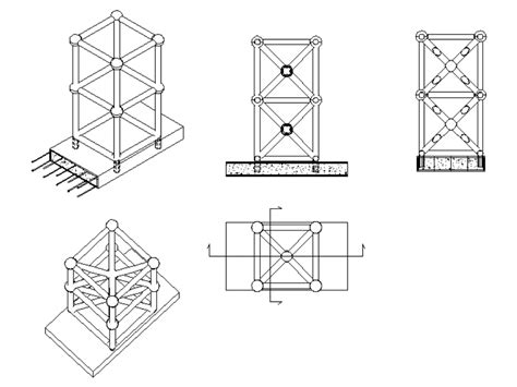 Space frame detail. in AutoCAD | Download CAD free (129.67 KB) | Bibliocad