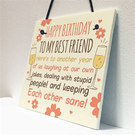 Funny Best Friend Birthday Card Friendship Gifts Sign