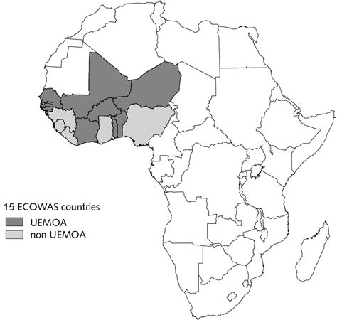 Map of the Economic Community of West African States (ECOWAS) region ...