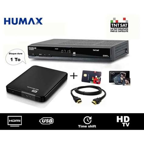 Pack R Cepteur Satellite Tntsat Humax Tn Hd Pvr Avec Disque Dur