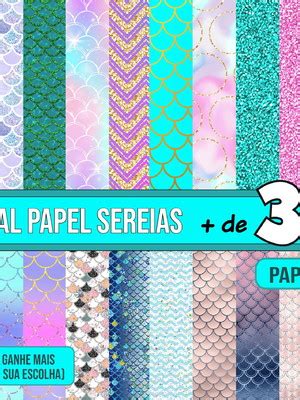 Escama Sereia Papel Digital Compre Produtos Personalizados No Elo