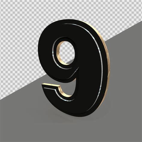 Premium Psd 3d Render Number Black