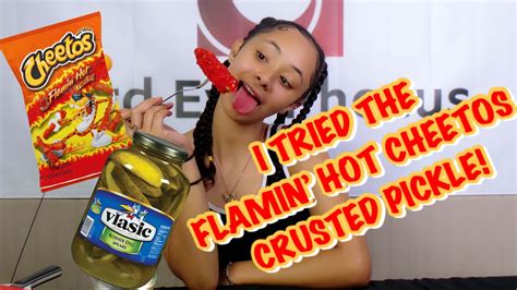 Flamin Hot Cheetos Crusted Pickles REVIEW YouTube