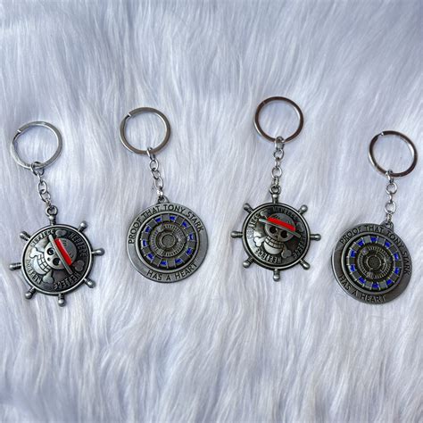 Tony Stark & One piece metal spinning keychains – LetsPropStore