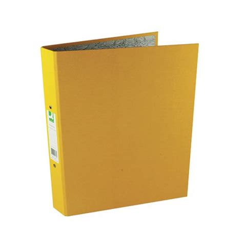 Q Connect 2 Ring 25mm Paper Over Board Yellow A4 Binder Pack Of 10