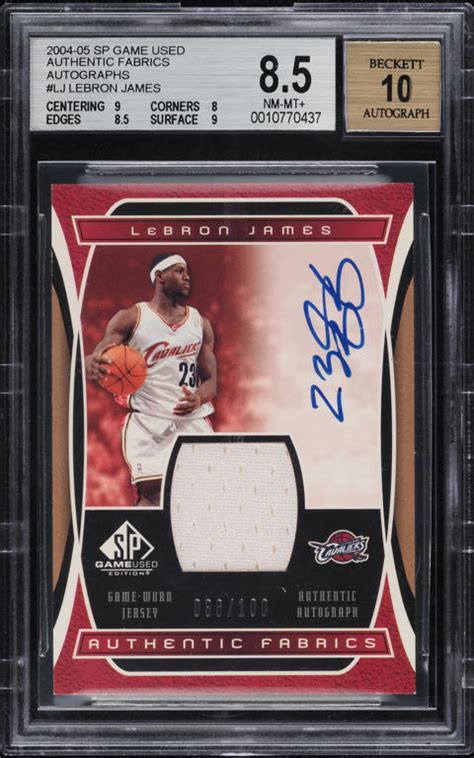 Sp Game Used Authentic Fabrics Lebron James Patch Auto Bgs