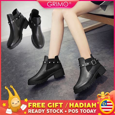 Ready Stockgrimo Bulletin Glossy Boot Women S High Heel Highheel