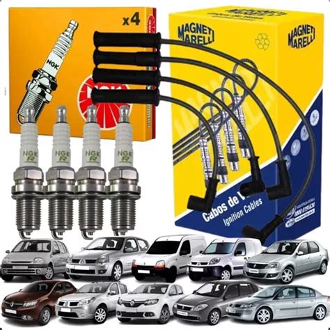 Kit Cabo E Vela Original Ngk Renault Sandero 1 6 8v 2017 Parcelamento