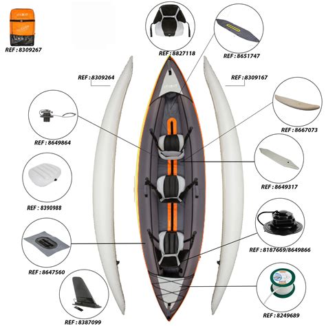 100 2 3 Person Touring Inflatable Kayak Orange Itiwit Decathlon