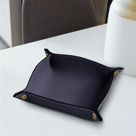 Waterborne PU Leather Square Valet Coin Tray DTC World