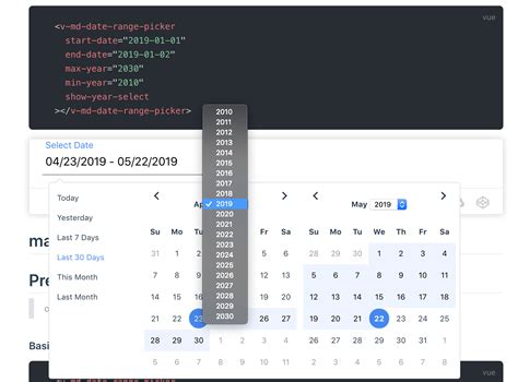 Github Ly Material Vue Daterange Picker A Date Range Picker