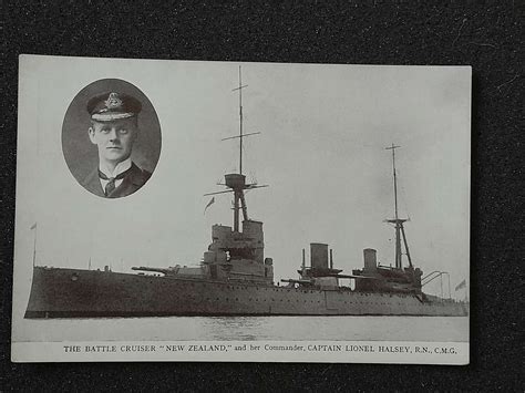 Wwi Postcard Battlecruiser New Zealand