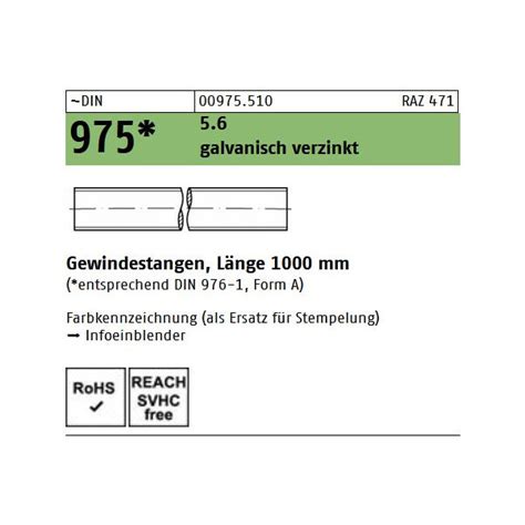 Din Gewindestangen Verzinkt M X St Ck