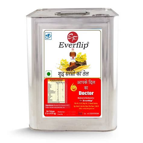 Everflip Kachi Ghani Mustard Oil 5 L At ₹ 560 Litre Cold Pressed Mustard Oil In New Delhi Id