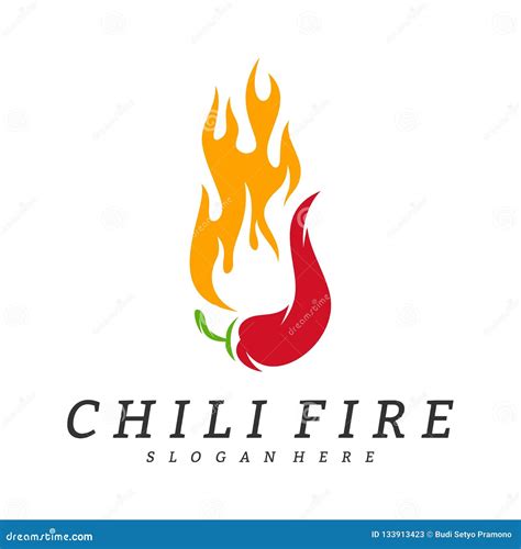 Hot Chili Logo Design Vector Chili With Fire Logo Concepts Stock Vector Illustration Of