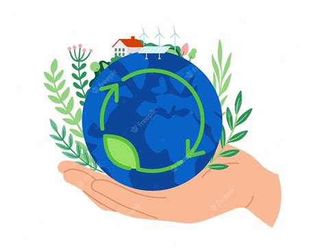 Premium Vector Save The Earth Concept Hand Holding Planet Protecting