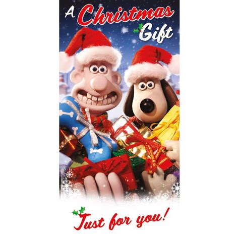 Wallace Gromit Money Wallet Christmas Card Christmas Radio Wallace