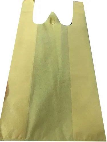 Plain Handle Type W Cut Non Woven Bags For Grocery Size Dimension