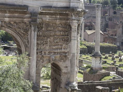 24 April 2018 Forum Romanum Fori Romani Ancient Site Of Antiq Stock