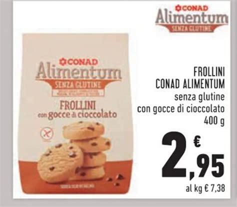 Offerta Frollini Conad Alimentum Senza Glutine Con Gocce Di Cioccolato