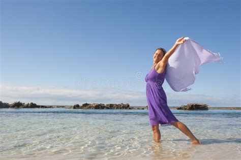 Mature Woman In Purple Dress Stock Image Image 23653559