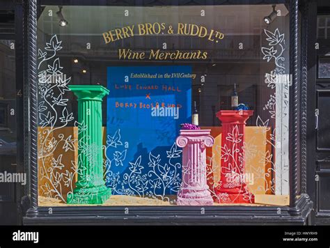 London St Jamess A Window Display For Berry Bros And Rudd Wine