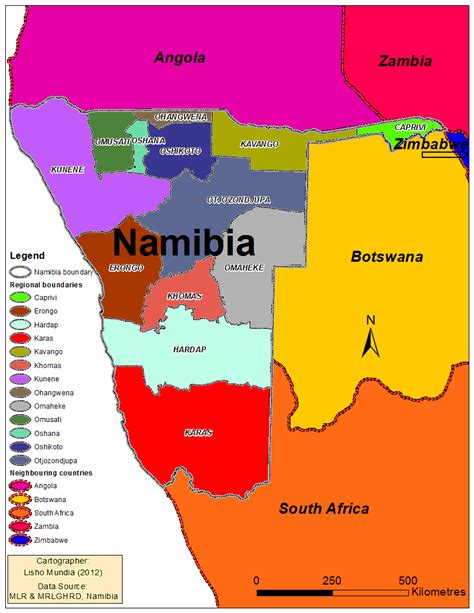 Regional Map Of Namibia