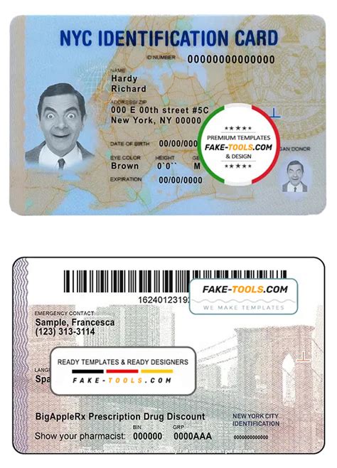 Usa New York State Id Template In Psd Format Fully Editable Fake Tools