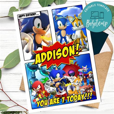 Printable Sonic The Hedgehog Birthday Card Printable Word Searches